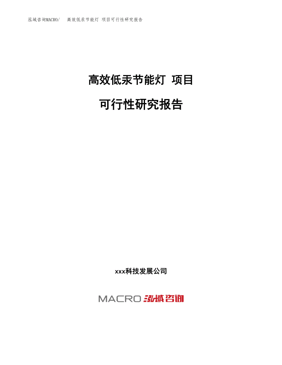 高效低汞节能灯 项目可行性研究报告（总投资3000万元）（12亩）_第1页