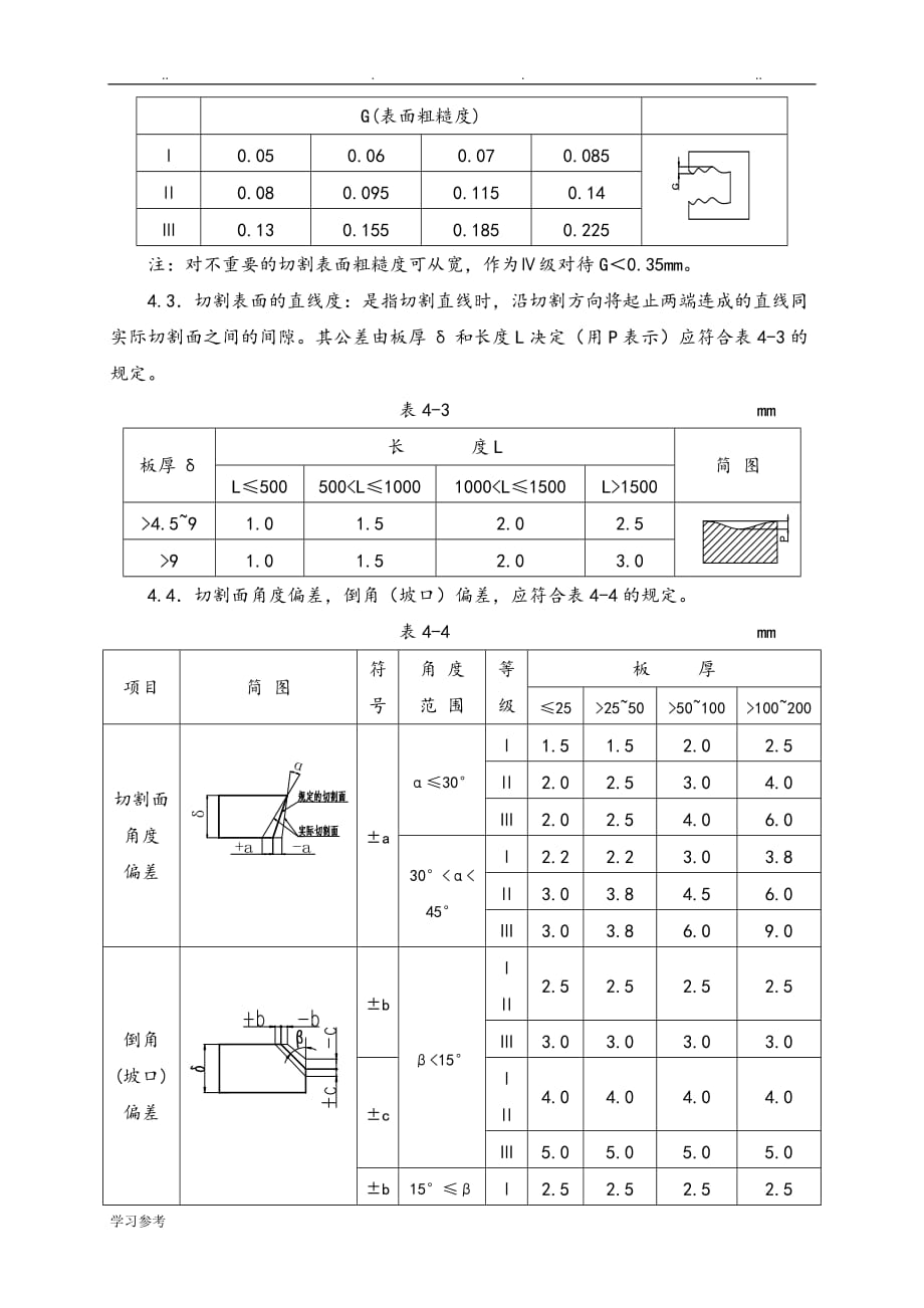 钢板火焰切割面质量要求内容_第3页