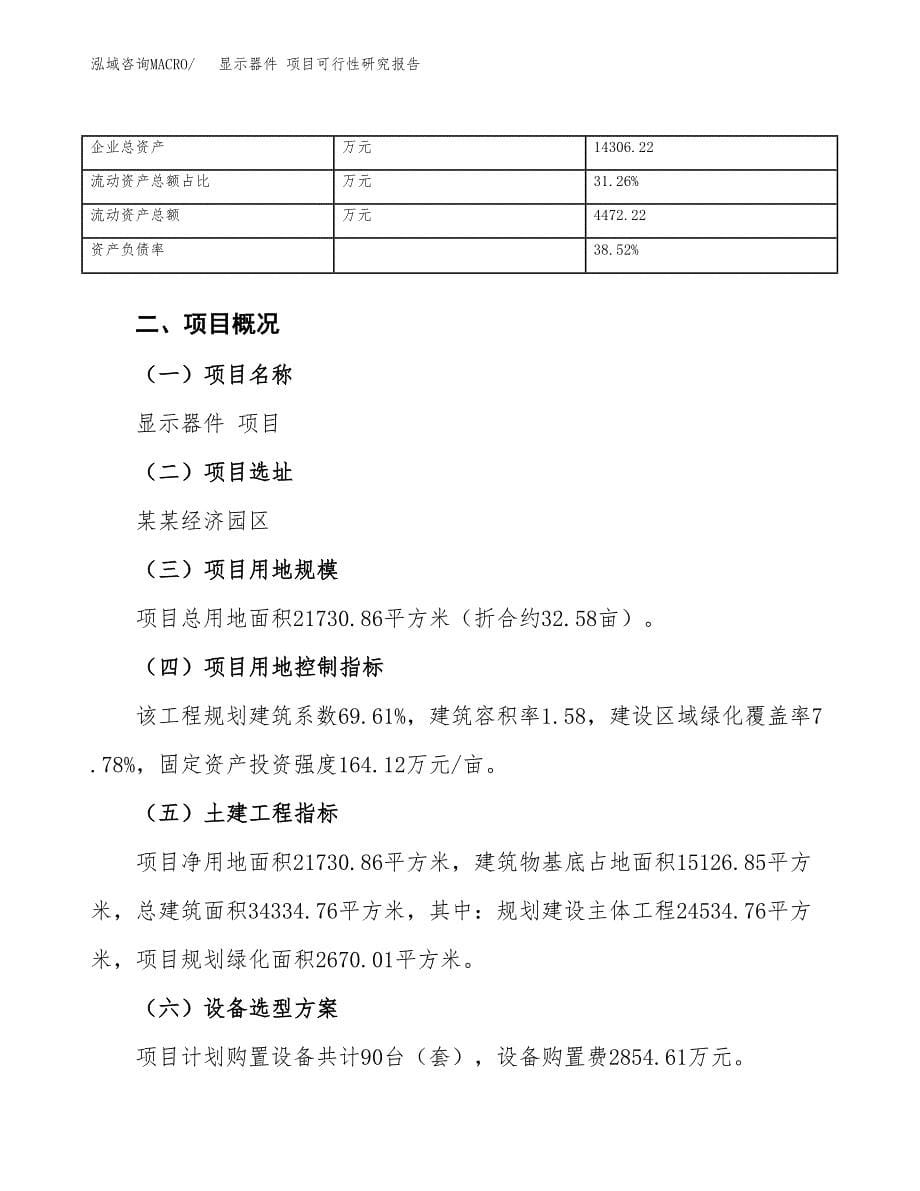 显示器件 项目可行性研究报告（总投资7000万元）（33亩）_第5页