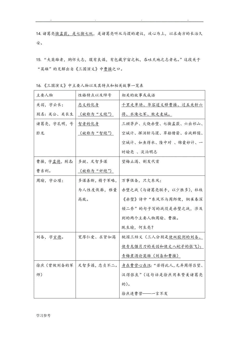 小学必考_四大名著考点_知识竞赛与答案_第4页