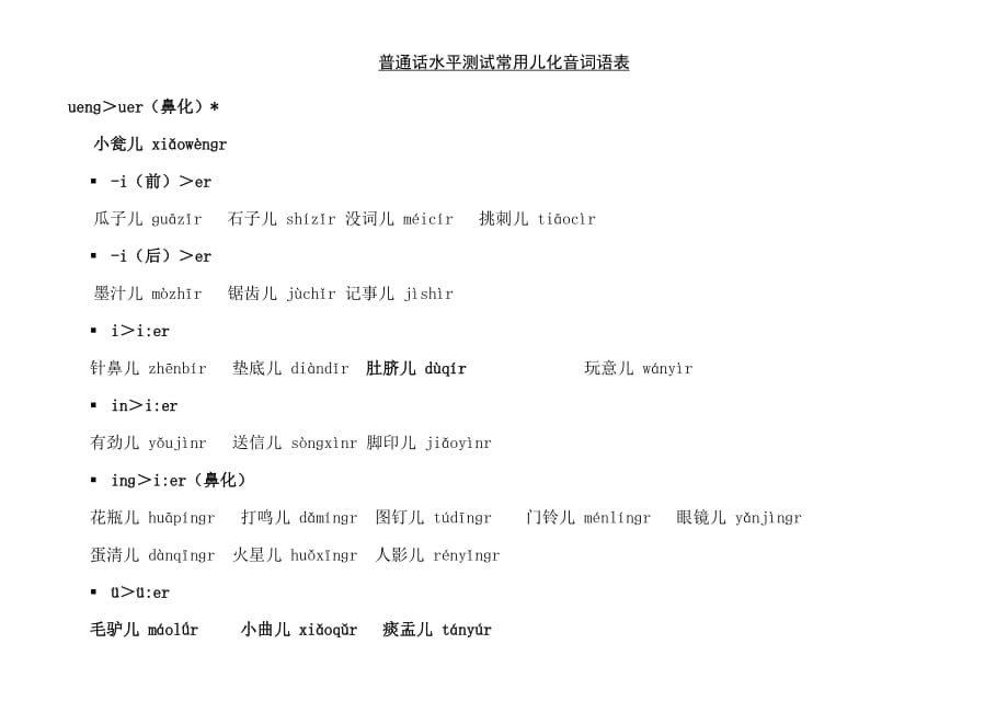 普通话水平测试 常用儿化音词语表精编_第4页