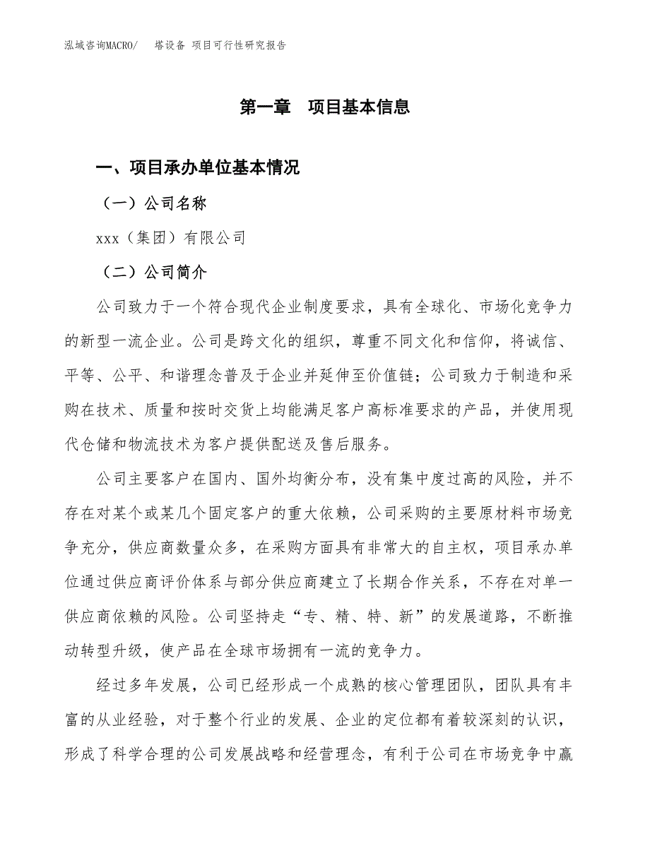 塔设备 项目可行性研究报告（总投资12000万元）（52亩）_第3页