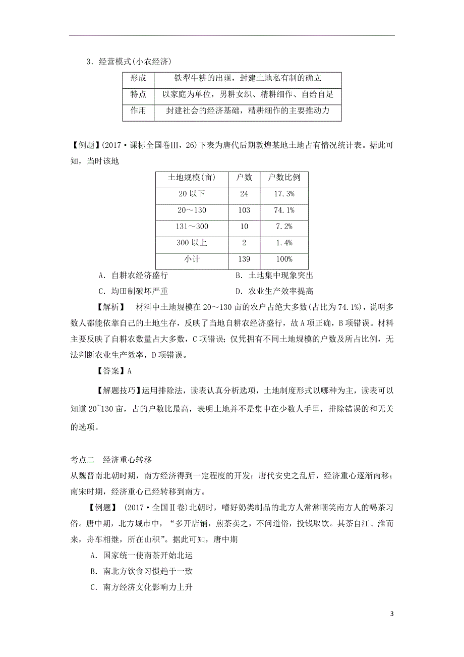 北京四中2018届高考历史二轮复习专题2 古代中国经济的基本结构和特点_第3页