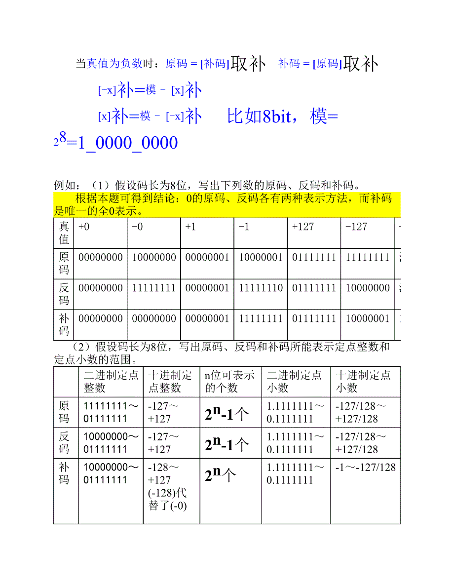 真值原码反码补码详解和习题_第4页