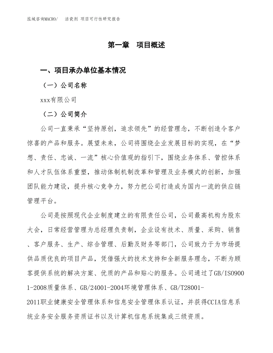 洁瓷剂 项目可行性研究报告（总投资6000万元）（26亩）_第3页