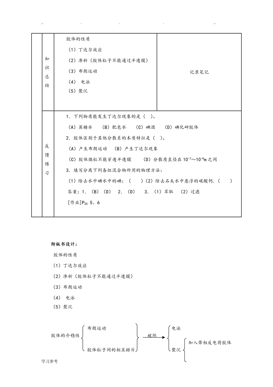 胶体的制备与性质教学设计说明_第4页