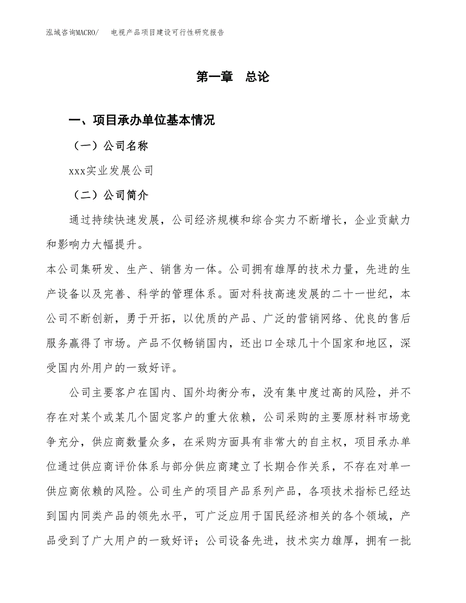 电视产品项目建设可行性研究报告.docx_第4页