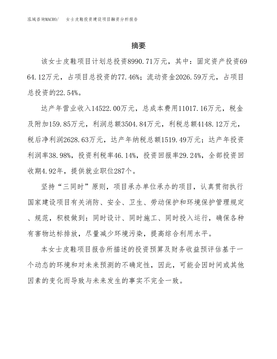 女士皮鞋投资建设项目融资分析报告.docx_第2页