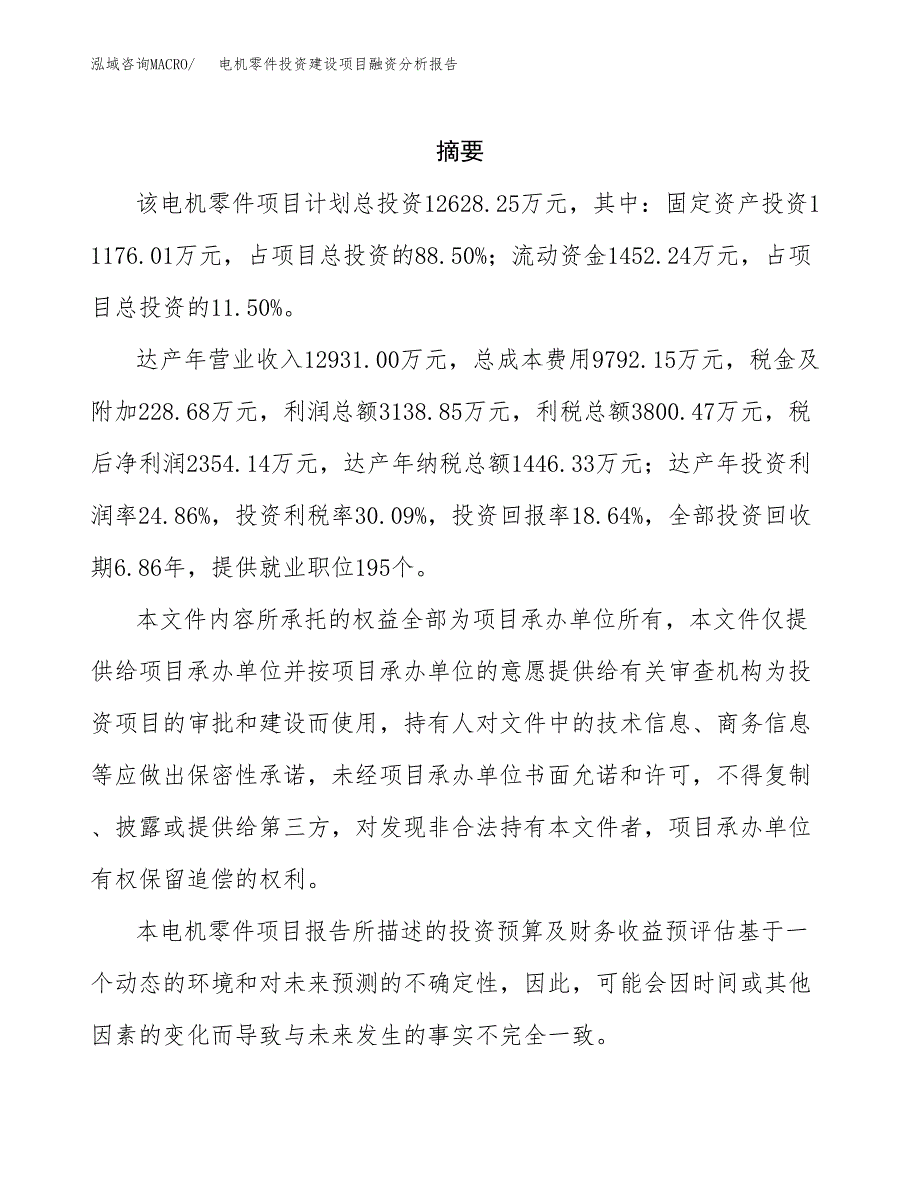 电机零件投资建设项目融资分析报告.docx_第2页