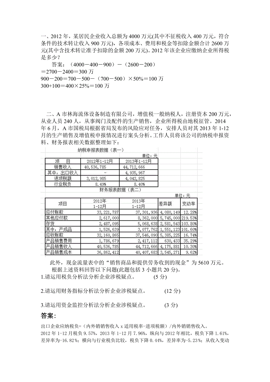 税务大比武之征管评估试题(WORD版)2016年_第1页