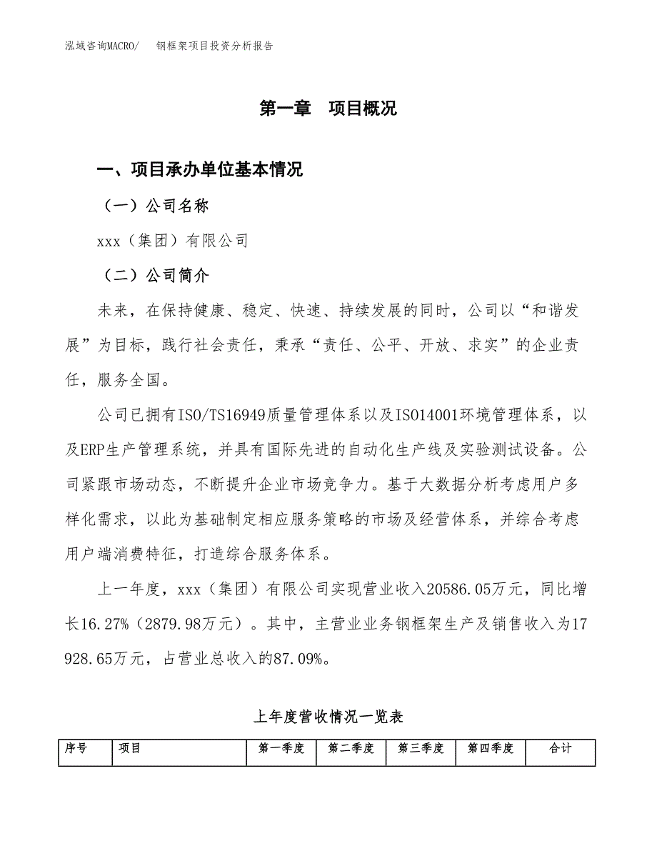 钢框架项目投资分析报告（总投资18000万元）（77亩）_第2页