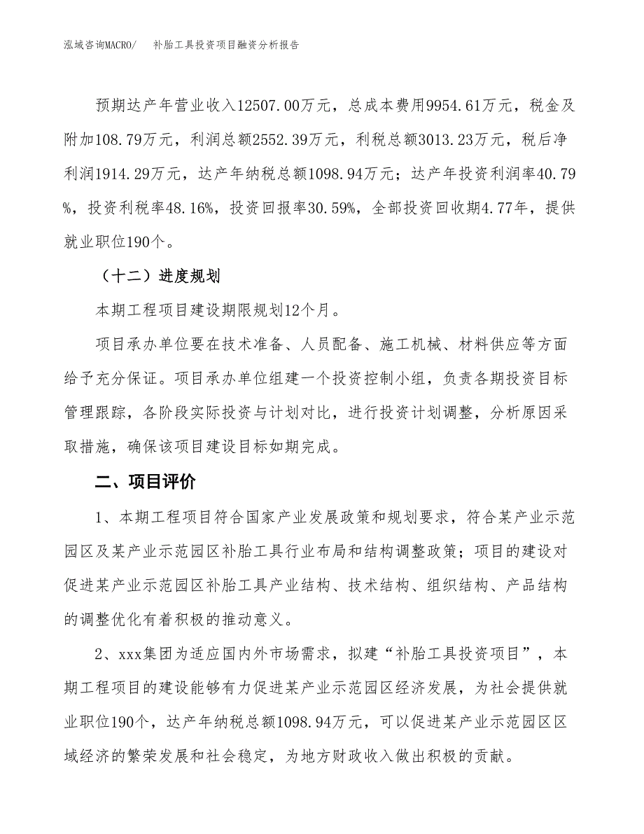 补胎工具投资项目融资分析报告.docx_第3页