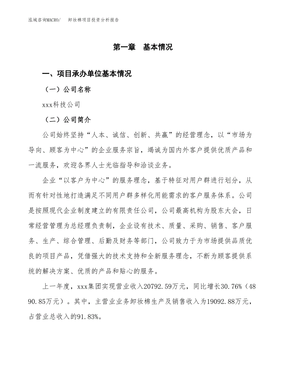 卸妆棉项目投资分析报告（总投资22000万元）（86亩）_第2页