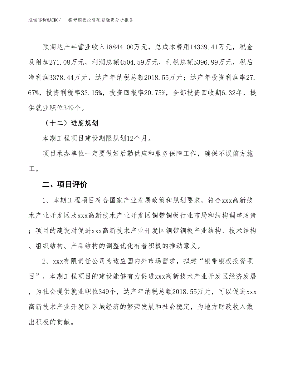 铜带铜板投资项目融资分析报告.docx_第3页