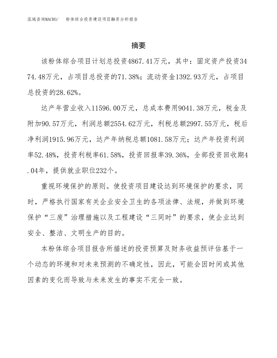 粉体综合投资建设项目融资分析报告.docx_第2页