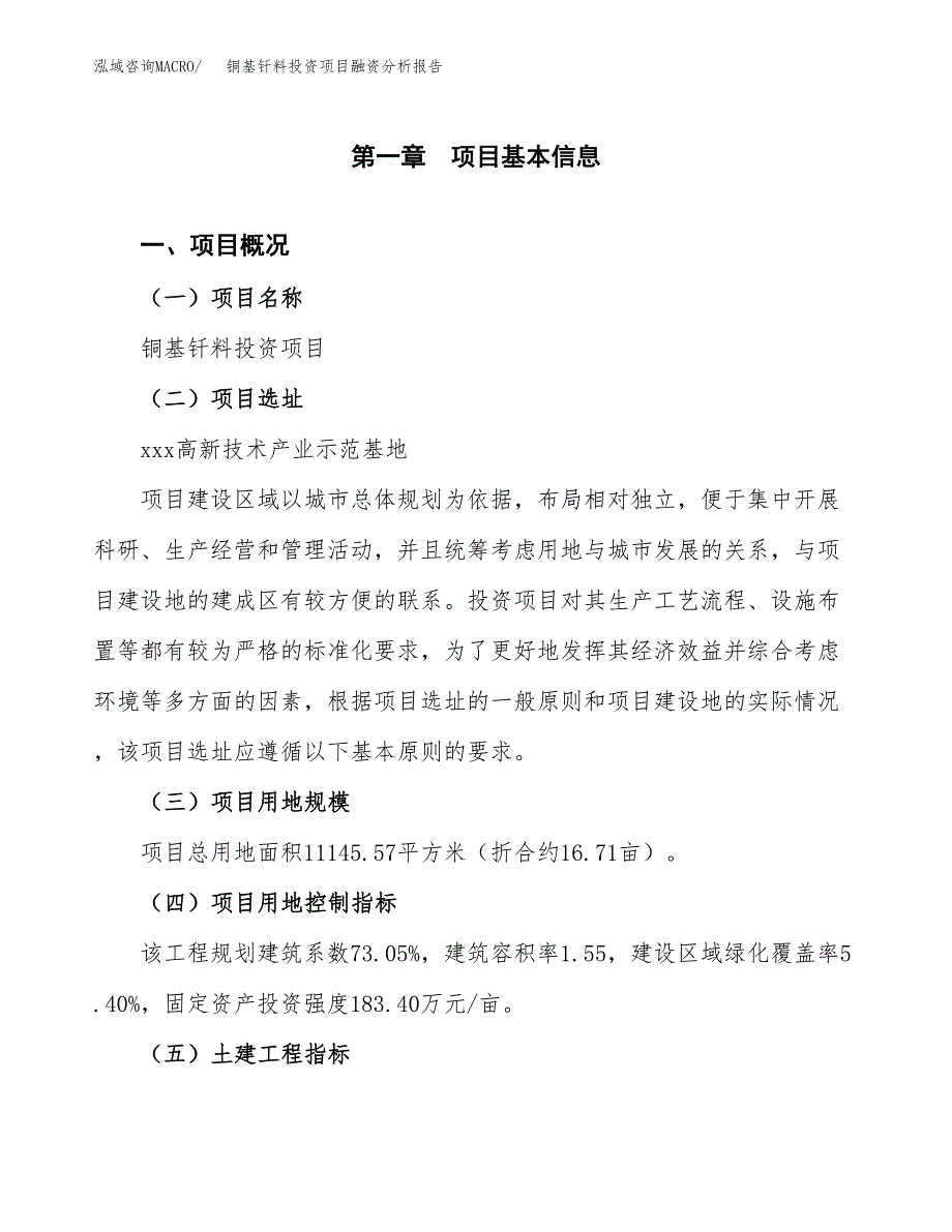 铜基钎料投资项目融资分析报告.docx_第1页