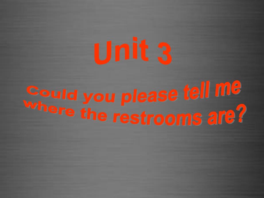 九年级英语全册 Unit 3 Could you please tell me where the restrooms are Section A 1课件._第1页