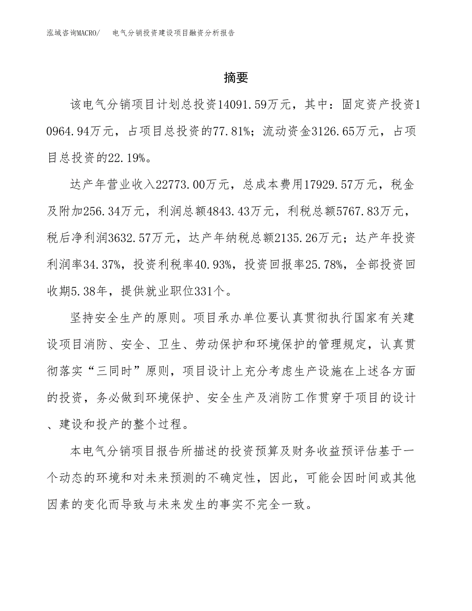 电气分销投资建设项目融资分析报告.docx_第2页