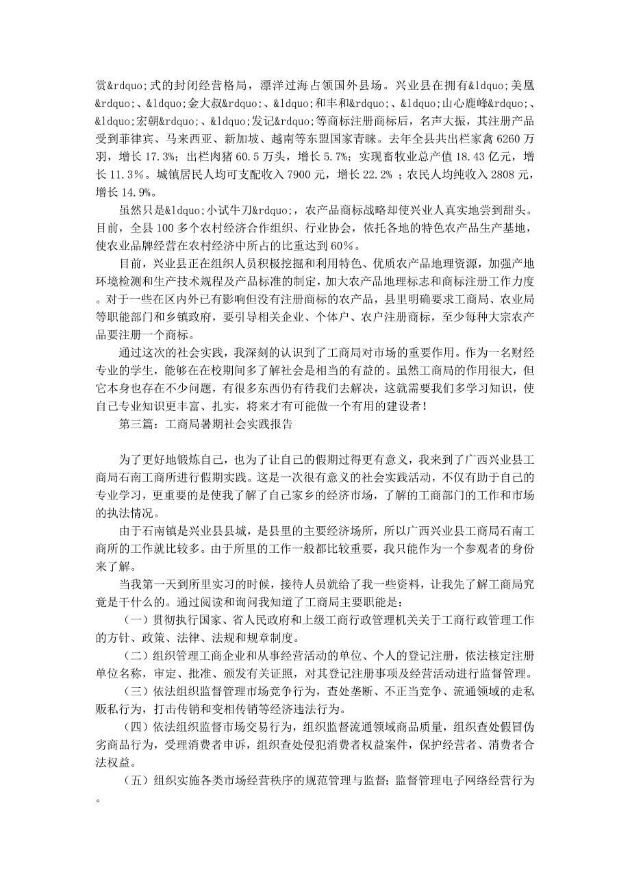 工商局实习的大学生暑期社会实践报告(精选多 篇).docx_第5页