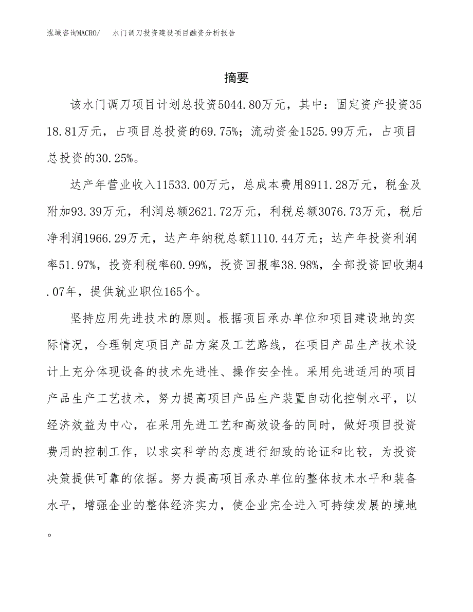 水门调刀投资建设项目融资分析报告.docx_第2页