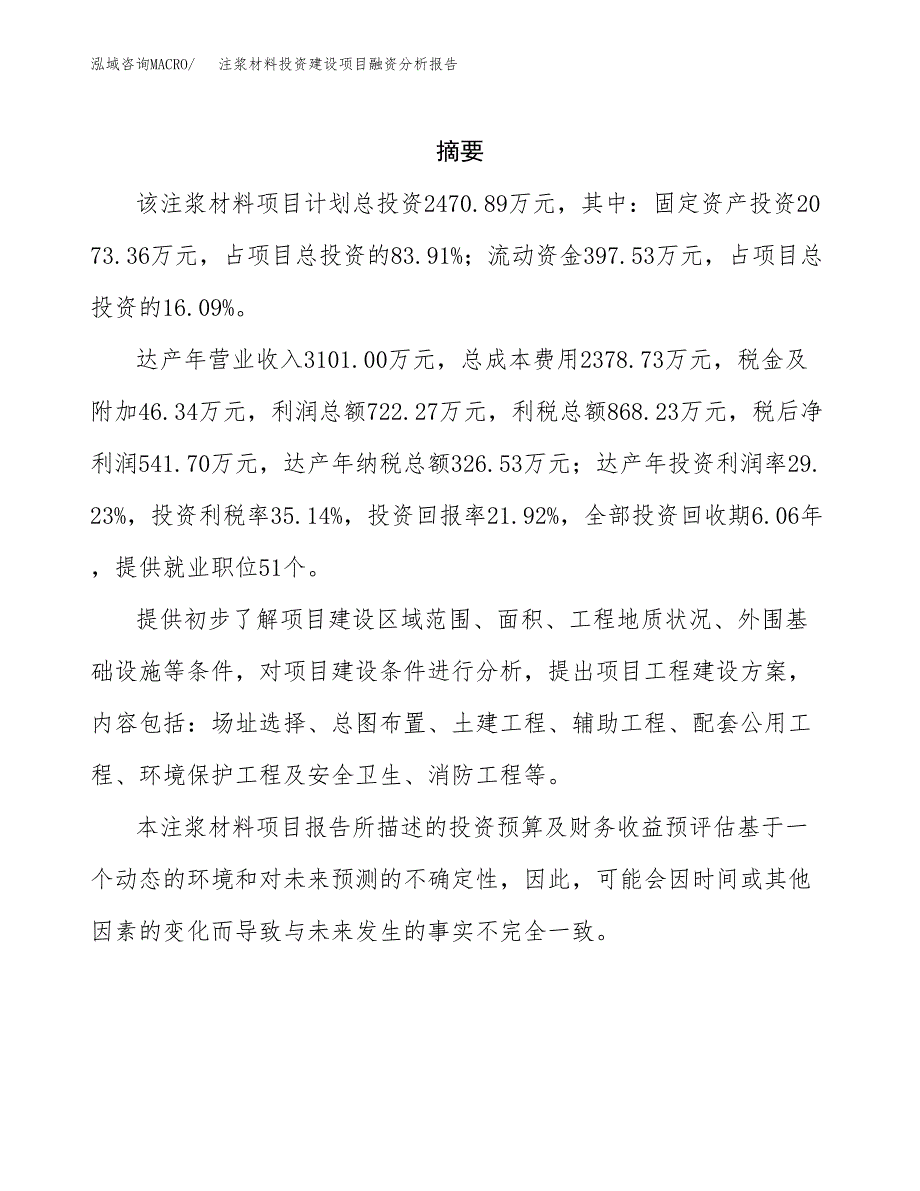 注浆材料投资建设项目融资分析报告.docx_第2页