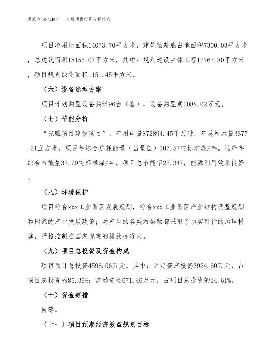 光雕项目投资分析报告（总投资5000万元）（21亩）_第5页