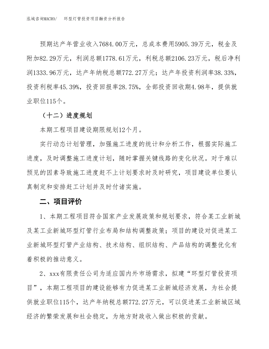 环型灯管投资项目融资分析报告.docx_第3页