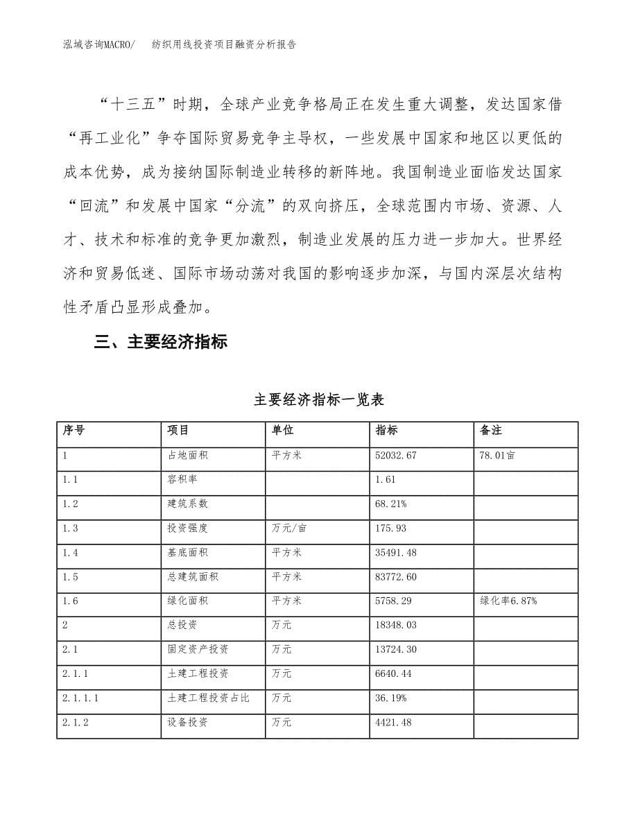 纺织用线投资项目融资分析报告.docx_第5页