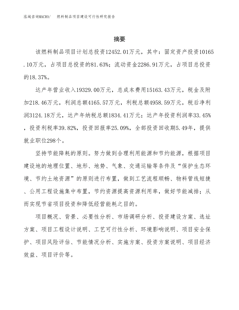 燃料制品项目建设可行性研究报告.docx_第2页