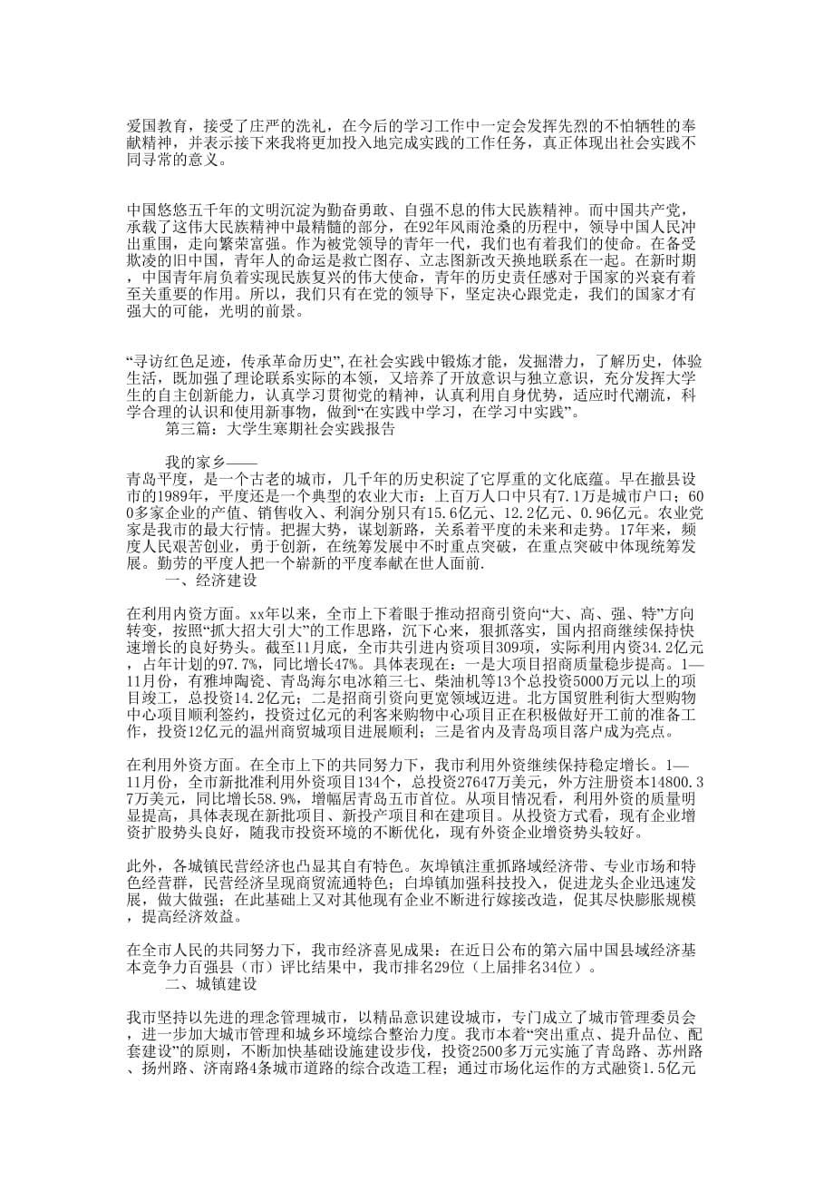 寒期社会实践报告(精选多 篇).docx_第5页