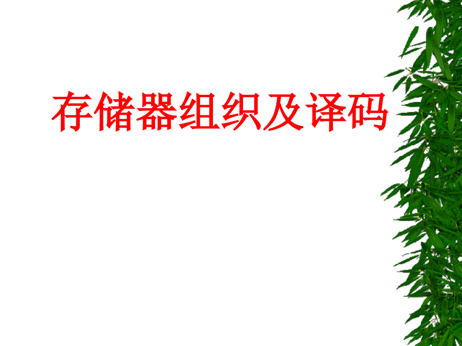 存储器组织讲解_第1页