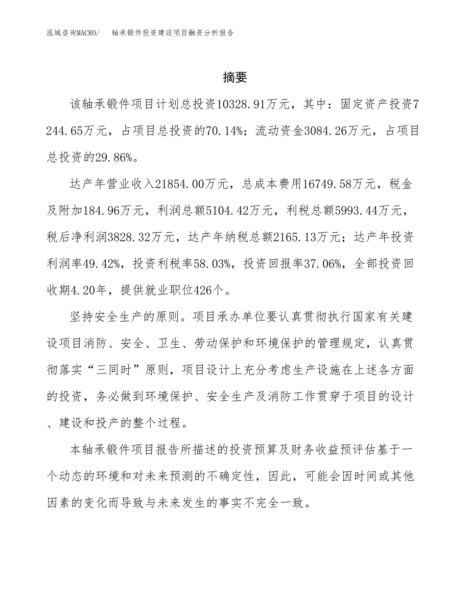 轴承锻件投资建设项目融资分析报告.docx_第2页