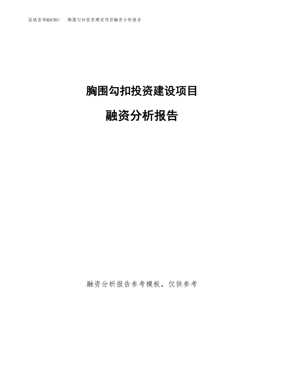 胸围勾扣投资建设项目融资分析报告.docx_第1页