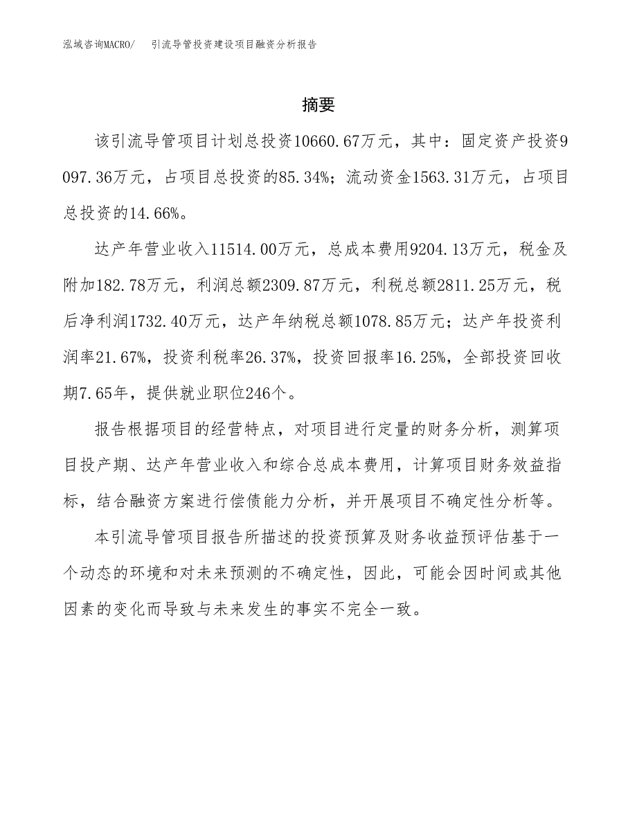 引流导管投资建设项目融资分析报告.docx_第2页