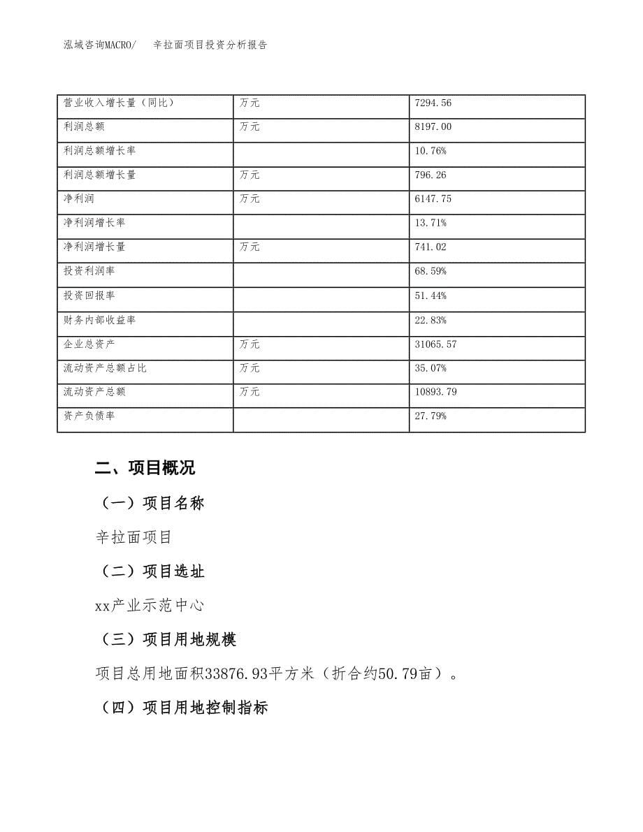 辛拉面项目投资分析报告（总投资13000万元）（51亩）_第5页