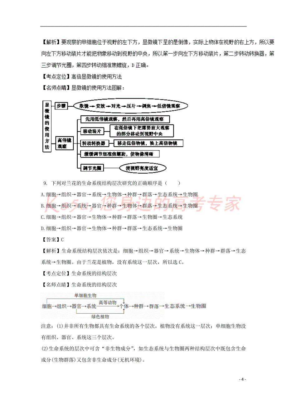 内蒙古包头市2016－2017学年高一生物上学期第一次月考试题（一）（含解析）_第4页