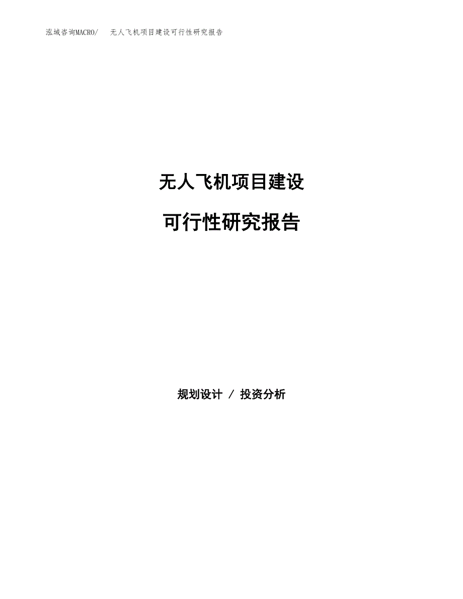 无人飞机项目建设可行性研究报告.docx_第1页