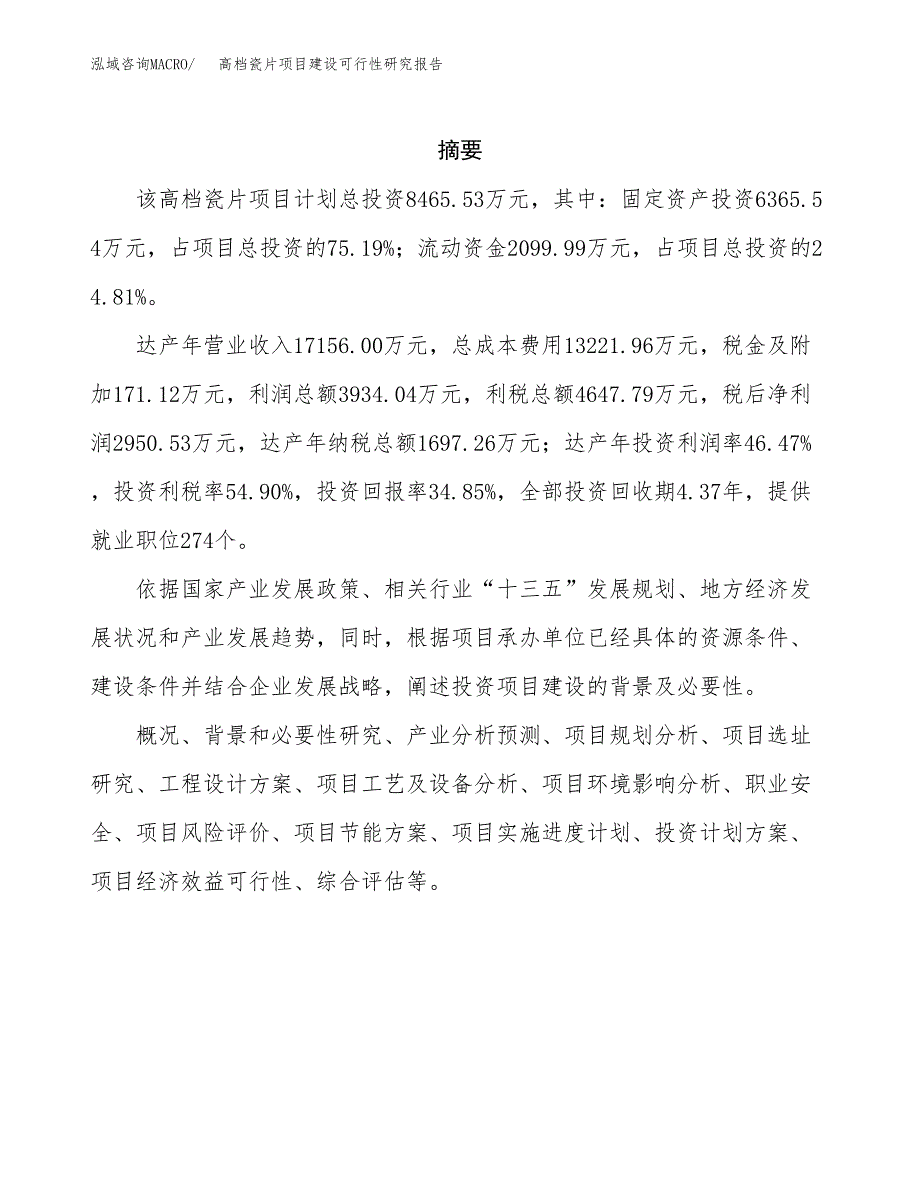 高档瓷片项目建设可行性研究报告.docx_第2页