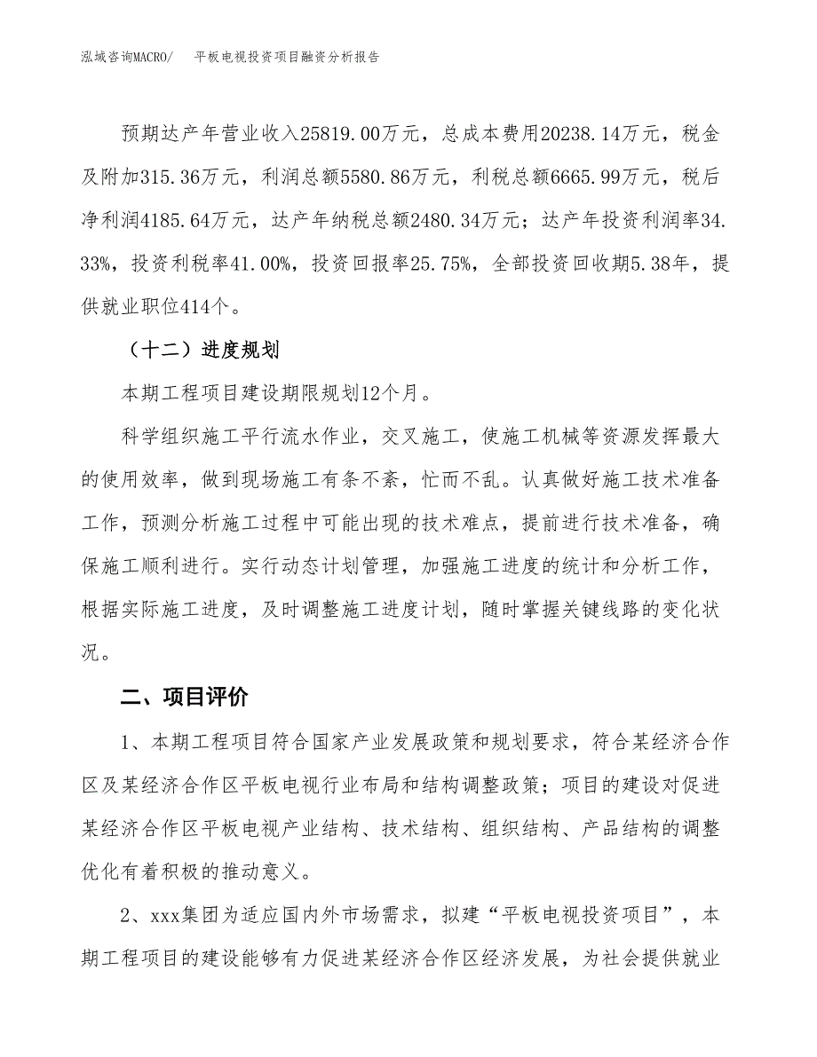 平板电视投资项目融资分析报告.docx_第3页