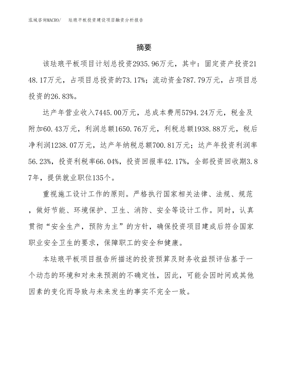 珐琅平板投资建设项目融资分析报告.docx_第2页