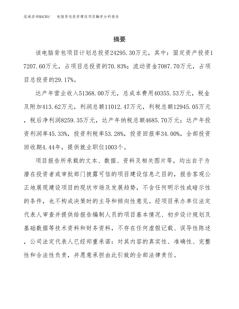 电脑背包投资建设项目融资分析报告.docx_第2页