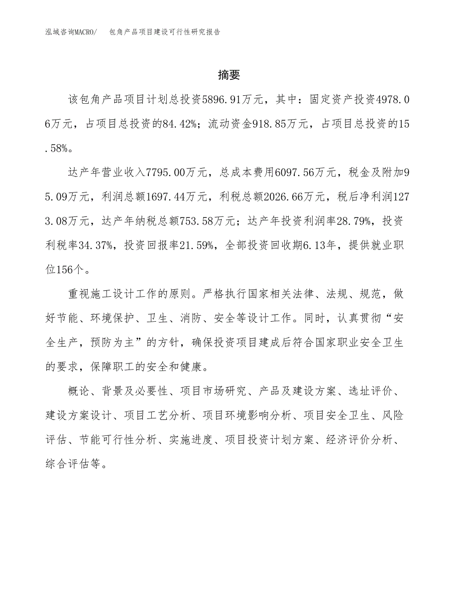 包角产品项目建设可行性研究报告.docx_第2页