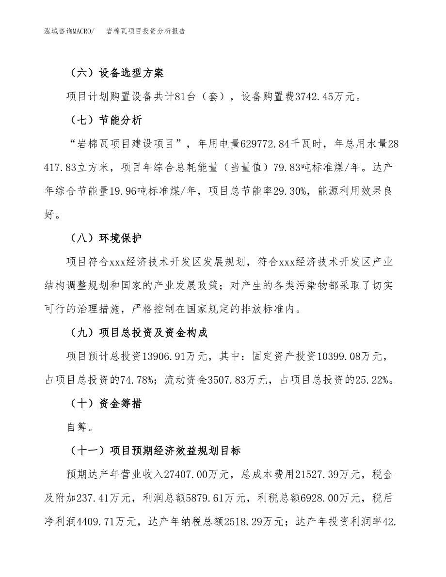 岩棉瓦项目投资分析报告（总投资14000万元）（53亩）_第5页