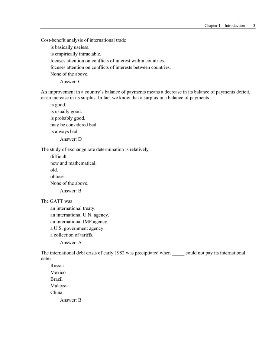 国际经济学作业答案-第一章_第3页