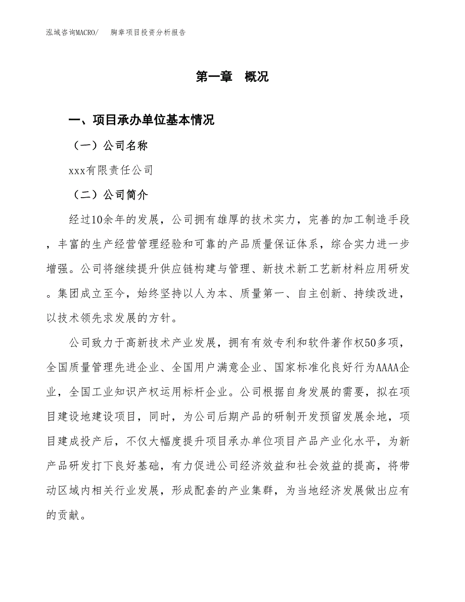 胸章项目投资分析报告（总投资13000万元）（57亩）_第2页