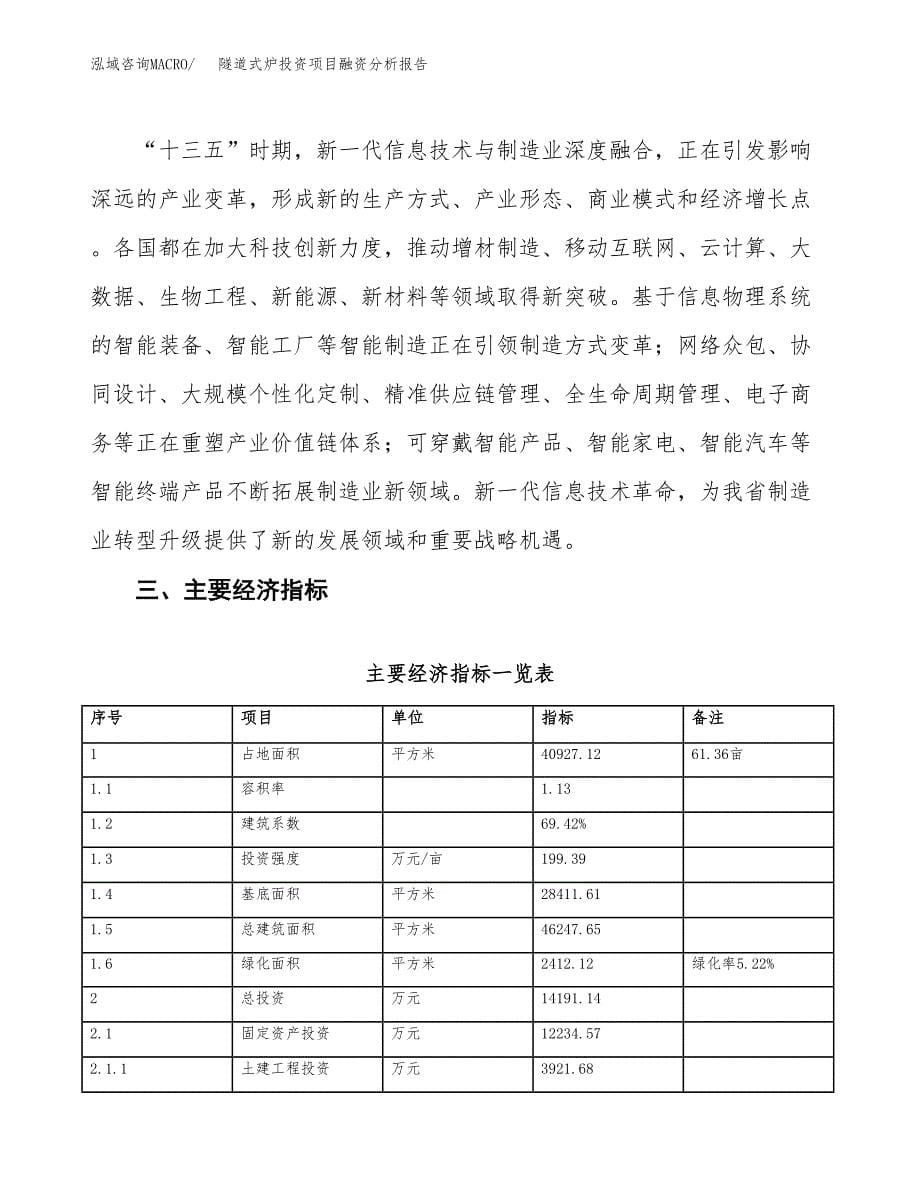 隧道式炉投资项目融资分析报告.docx_第5页