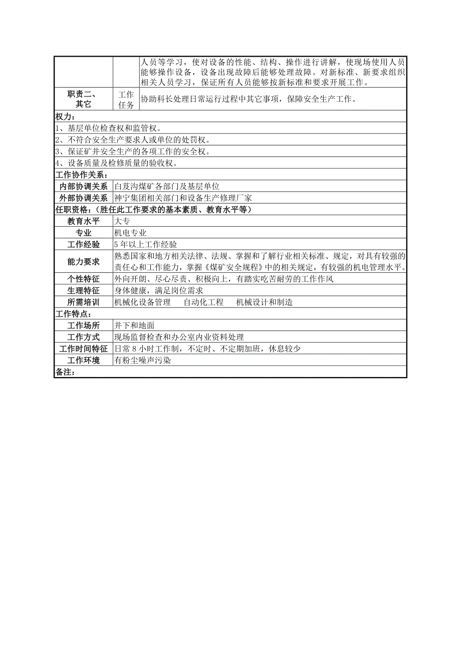 机电动力科岗位说明书_第3页