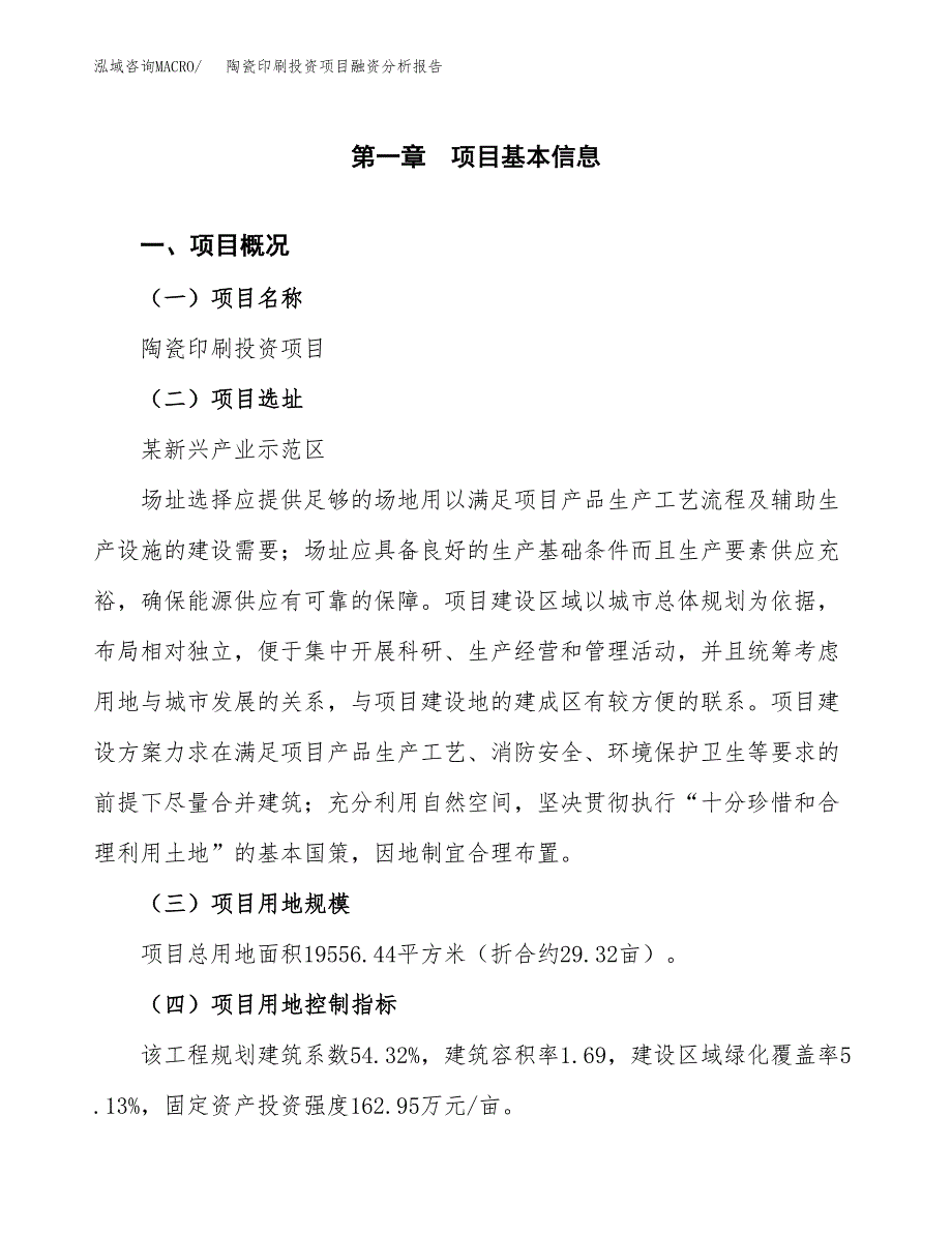 陶瓷印刷投资项目融资分析报告.docx_第1页