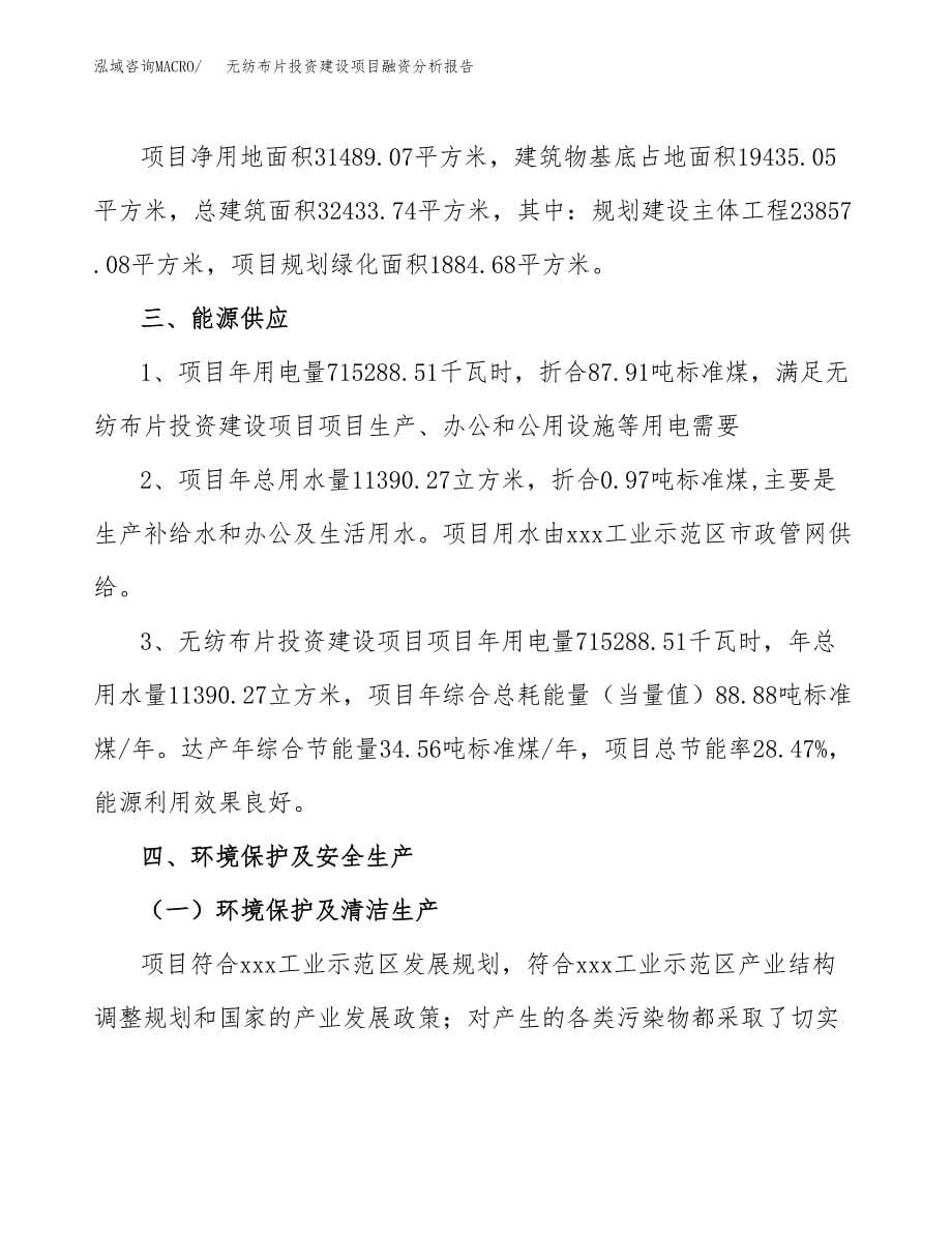 无纺布片投资建设项目融资分析报告.docx_第5页