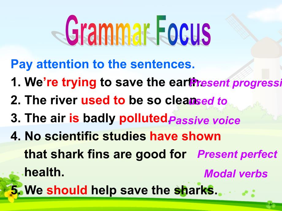 人教版九年级英语Unit13_We’re_trying_to_save_the_earth!第3课时课件.SectionA(Grammar_Focus-4c.)ppt._第3页